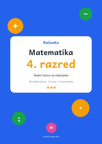 Radni listovi matematika 4. razred